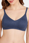 Rosaline Everyday Double Layered Non Wired 3/4th Coverage T-Shirt Bra - Blue Depth — thumbnail 4